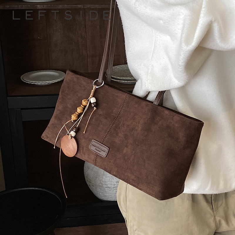 Women Bags 2026 Trends - LEFTSIDE Retro Zamszowa Torba na Ramię